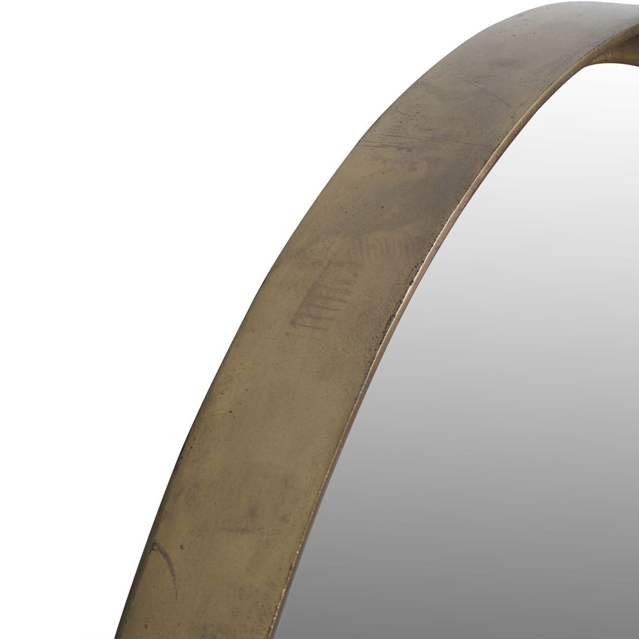 Oslo Textured Brass Round Mirror 80cm